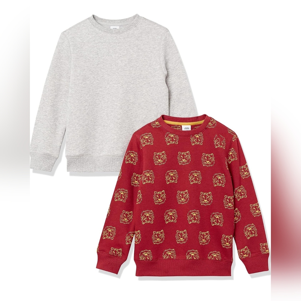 Amazon Essentials Boys and Toddlers' Fleece Crew-Neck Sweatshirts, Multipacks
